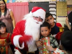 Khan-and-Classmates-with-Santa-at-school