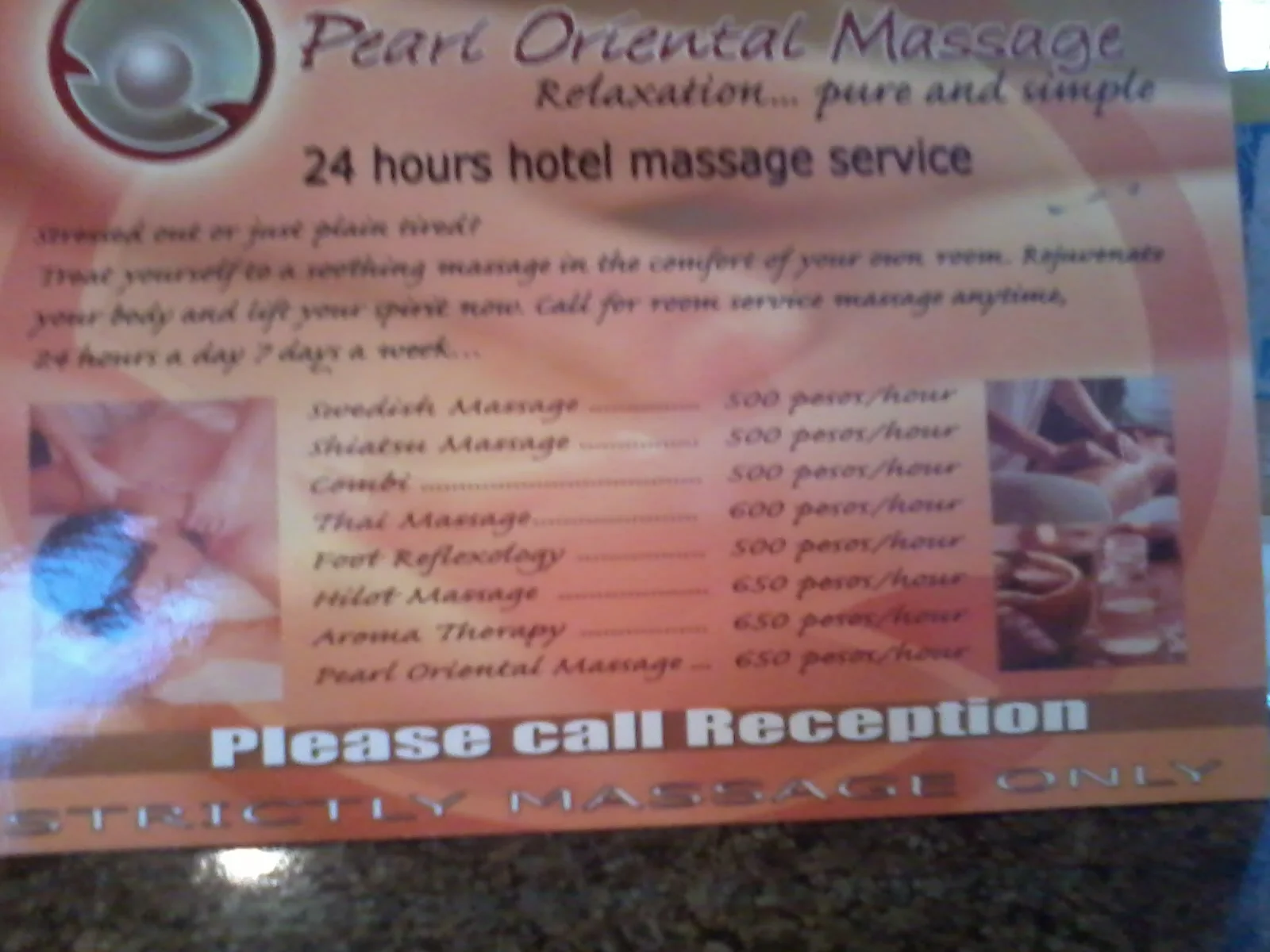 Massage services at hotel