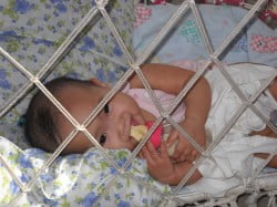 Samantha in her sleeping swing